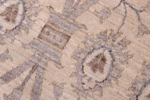 handmade Modern Kafkaz Ivory Blue Hand Knotted RECTANGLE 100% WOOL area rug 12' x 15'