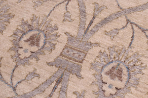 handmade Modern Kafkaz Ivory Blue Hand Knotted RECTANGLE 100% WOOL area rug 12' x 15'