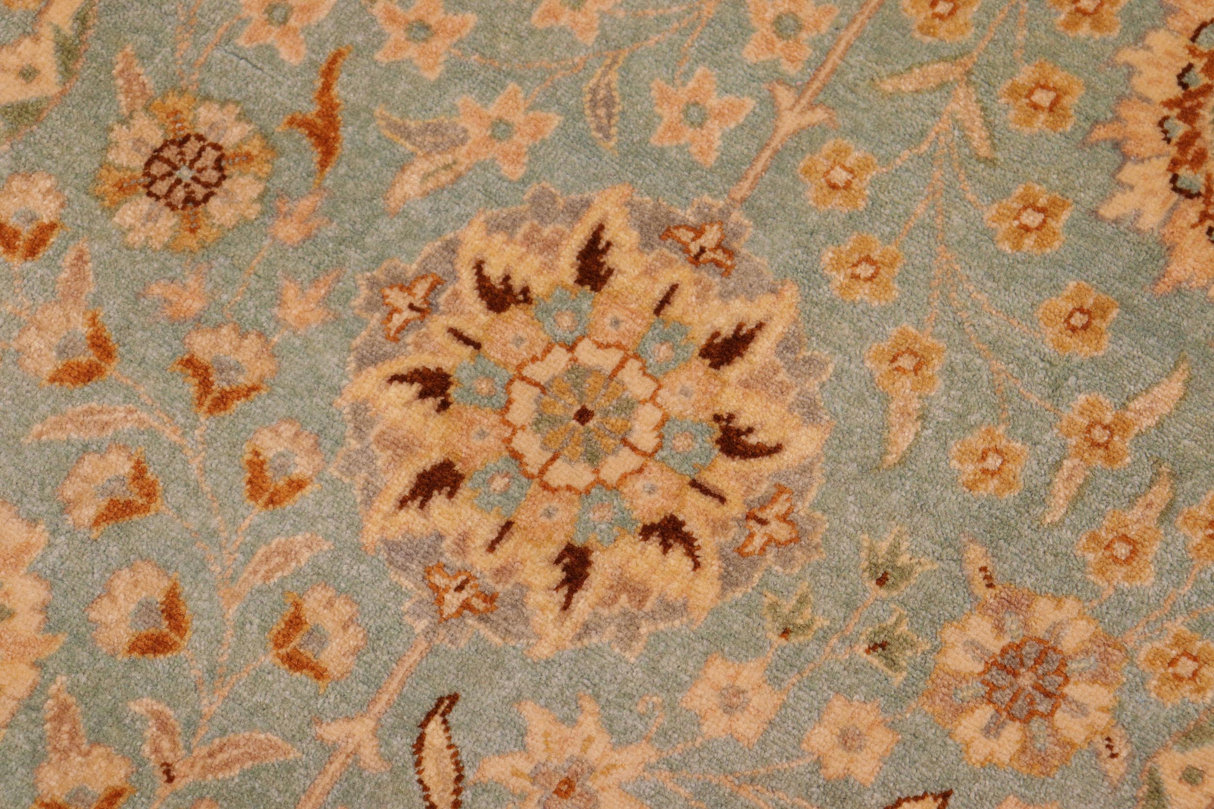 handmade Transitional Design Blue Ivory Hand Knotted RECTANGLE 100% WOOL area rug 10' x 14'