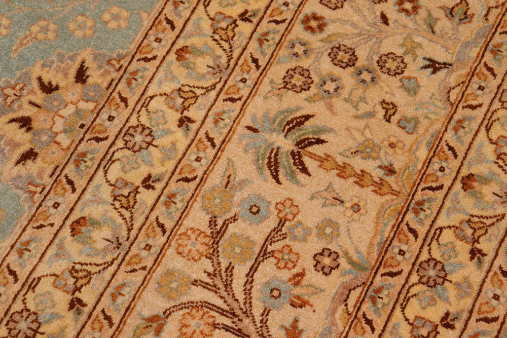handmade Transitional Design Blue Ivory Hand Knotted RECTANGLE 100% WOOL area rug 10' x 14'