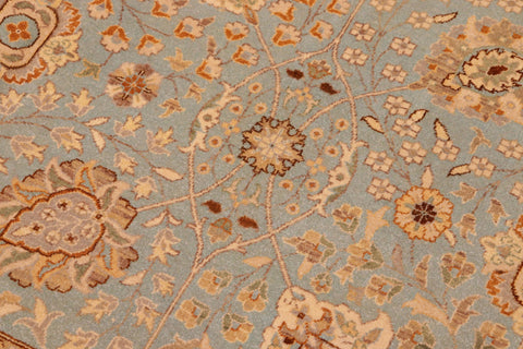 handmade Transitional Design Blue Tan Hand Knotted RECTANGLE 100% WOOL area rug 10' x 14'