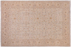 handmade Traditional Design Lt. Blue Tan Hand Knotted RECTANGLE 100% WOOL area rug 6' x 9'