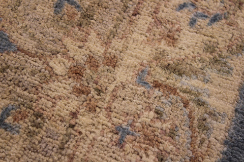 handmade Traditional Kafkaz Blue Ivory Hand Knotted RUNNER 100% WOOL area rug 3' x 13'
