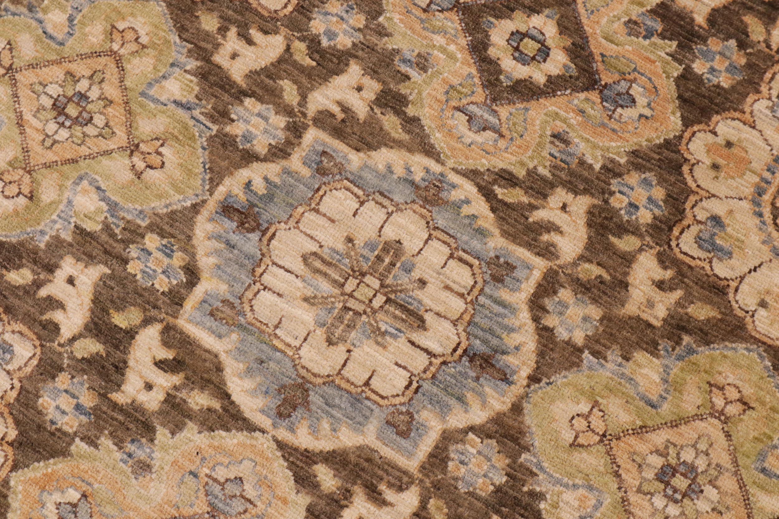 handmade Transitional Kafkaz Brown Green Hand Knotted RECTANGLE 100% WOOL area rug 9' x 11'