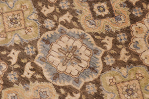 handmade Transitional Kafkaz Brown Green Hand Knotted RECTANGLE 100% WOOL area rug 9' x 11'