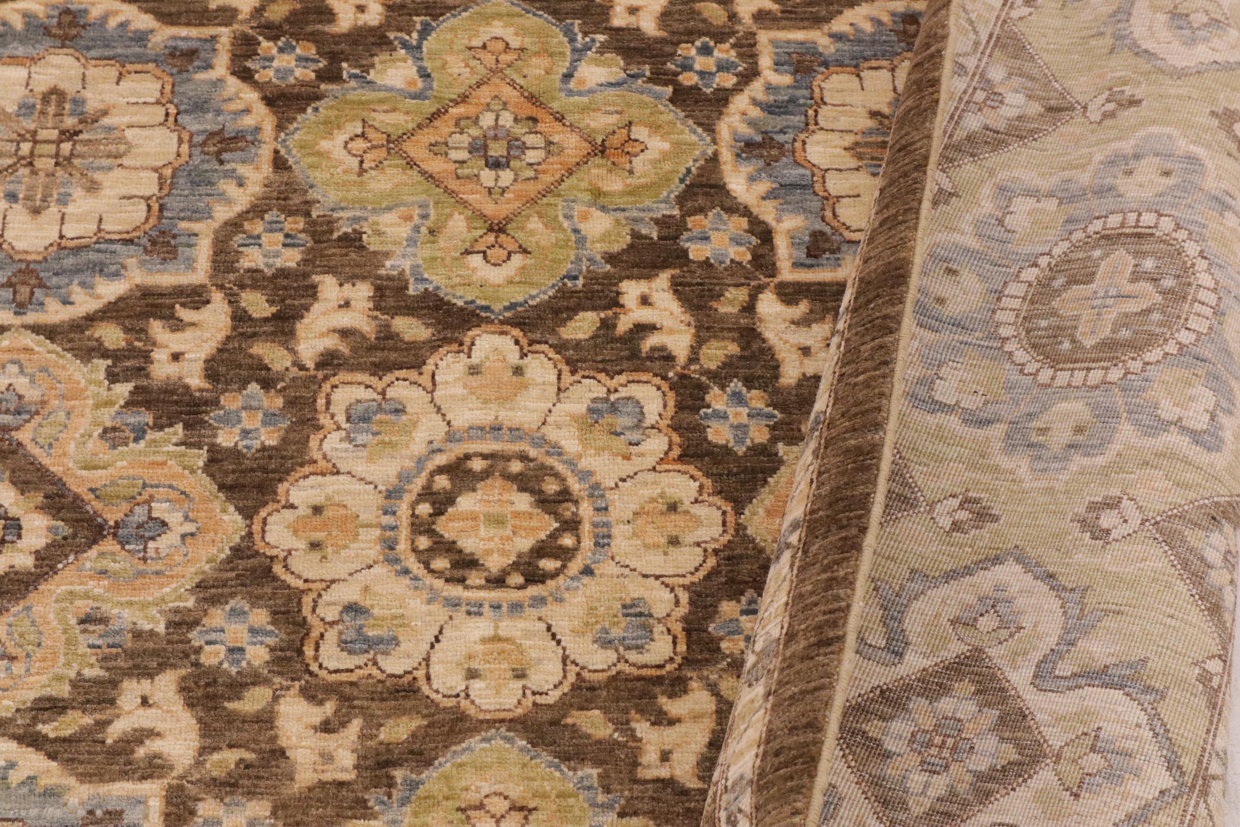 handmade Transitional Kafkaz Brown Green Hand Knotted RECTANGLE 100% WOOL area rug 9' x 11'
