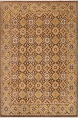 handmade Transitional Kafkaz Brown Green Hand Knotted RECTANGLE 100% WOOL area rug 9 x 11
