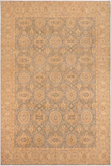 handmade Transitional Kafkaz Blue Tan Hand Knotted RECTANGLE 100% WOOL area rug 10 x 14