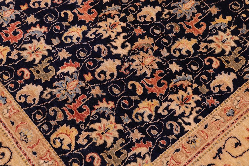 handmade Transitional Kafkaz Blue Tan Hand Knotted RECTANGLE 100% WOOL area rug 9 x 12