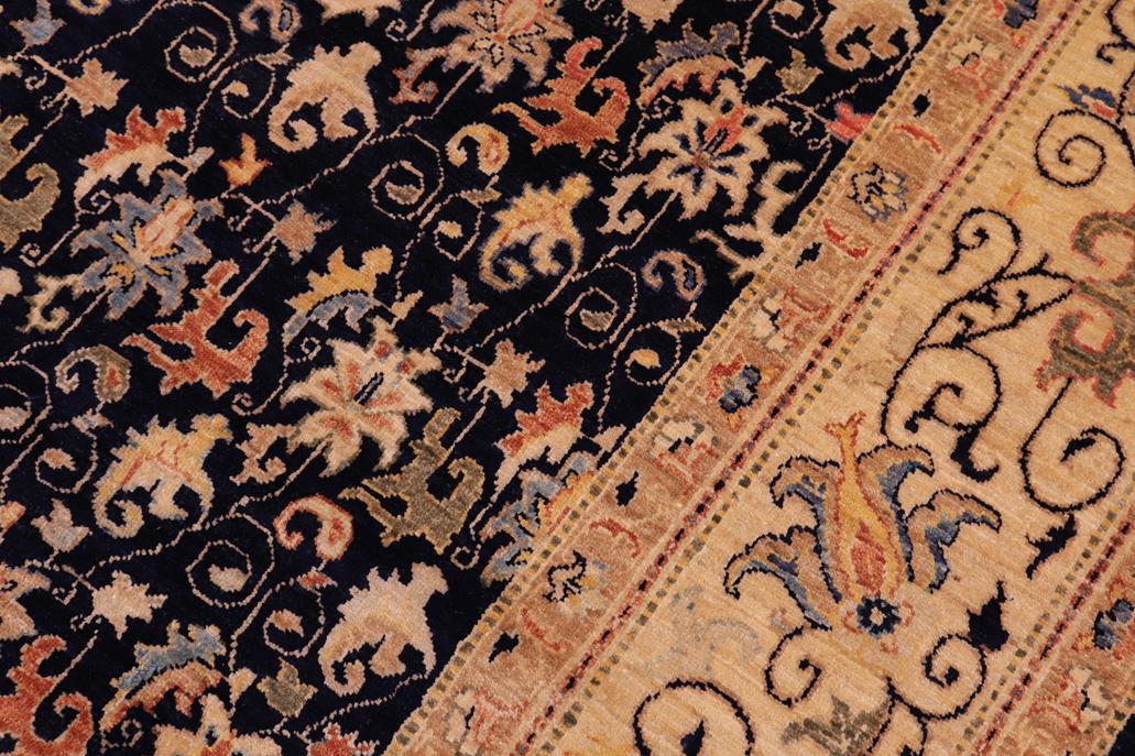 handmade Transitional Kafkaz Blue Tan Hand Knotted RECTANGLE 100% WOOL area rug 9 x 12