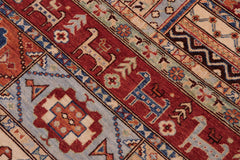 handmade Geometric Kurjean Ivory Red Hand Knotted RECTANGLE 100% WOOL area rug 5x6