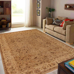 handmade Traditional Kafkaz Taupe Beige Hand Knotted RECTANGLE 100% WOOL area rug 9 x 12