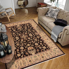 handmade Traditional Kafkaz Dark Brown Tan Hand Knotted RECTANGLE 100% WOOL area rug 9x12