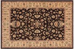 handmade Traditional Kafkaz Dark Brown Tan Hand Knotted RECTANGLE 100% WOOL area rug 9x12