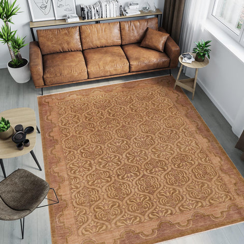 handmade Transitional Kafkaz Green Tan Hand Knotted RECTANGLE 100% WOOL area rug 9' x 13'