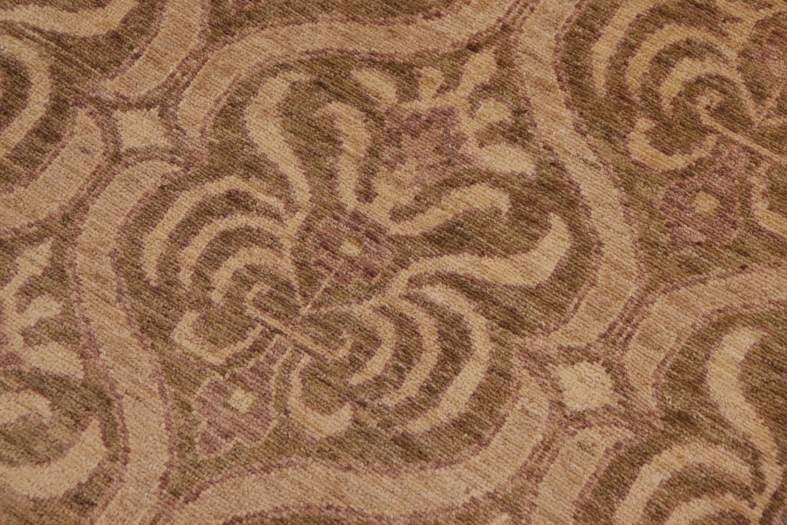 handmade Transitional Kafkaz Green Tan Hand Knotted RECTANGLE 100% WOOL area rug 9' x 13'