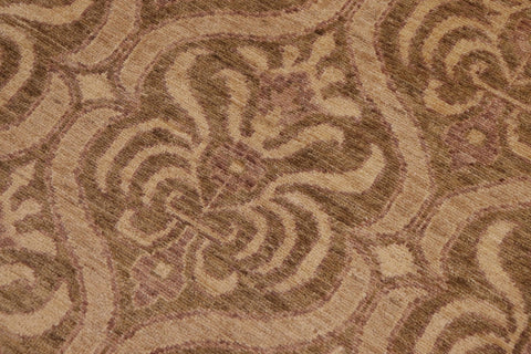 handmade Transitional Kafkaz Green Tan Hand Knotted RECTANGLE 100% WOOL area rug 9' x 13'