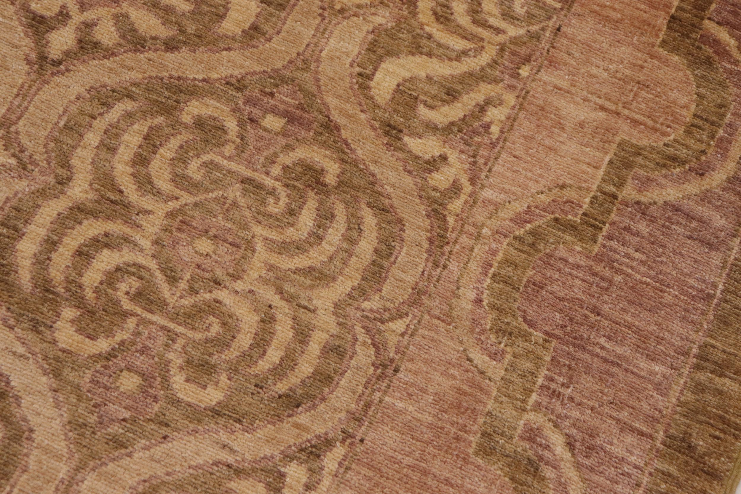 handmade Transitional Kafkaz Green Tan Hand Knotted RECTANGLE 100% WOOL area rug 9' x 13'