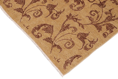 handmade Modern Kafkaz Tan Brown Hand Knotted RECTANGLE 100% WOOL area rug 9' x 13'