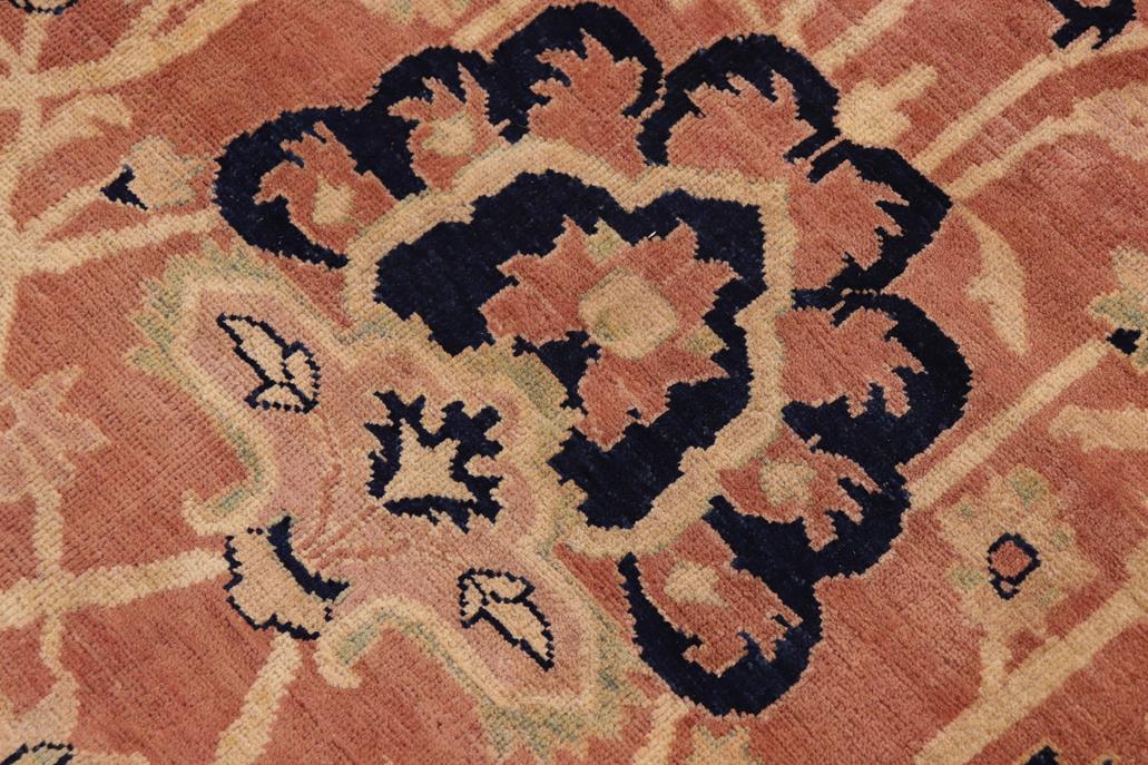 handmade Traditional Kafkaz Peach Blue Hand Knotted RECTANGLE 100% WOOL area rug 9 x 12