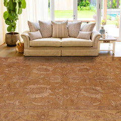handmade Traditional Kafkaz Brown Tan Hand Knotted RECTANGLE 100% WOOL area rug 9 x 12