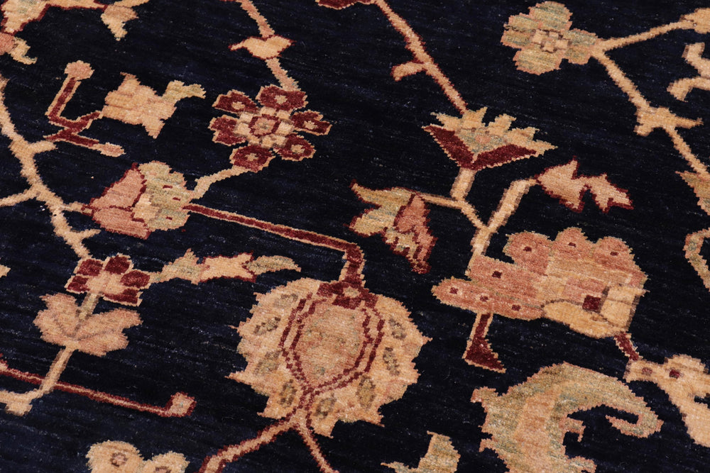 handmade Transitional Kafkaz Drk. Blue Brown Hand Knotted RECTANGLE 100% WOOL area rug 9' x 12'
