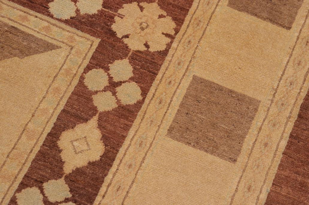 handmade Transitional Kafkaz Beige Tan Hand Knotted RECTANGLE 100% WOOL area rug 9 x 12