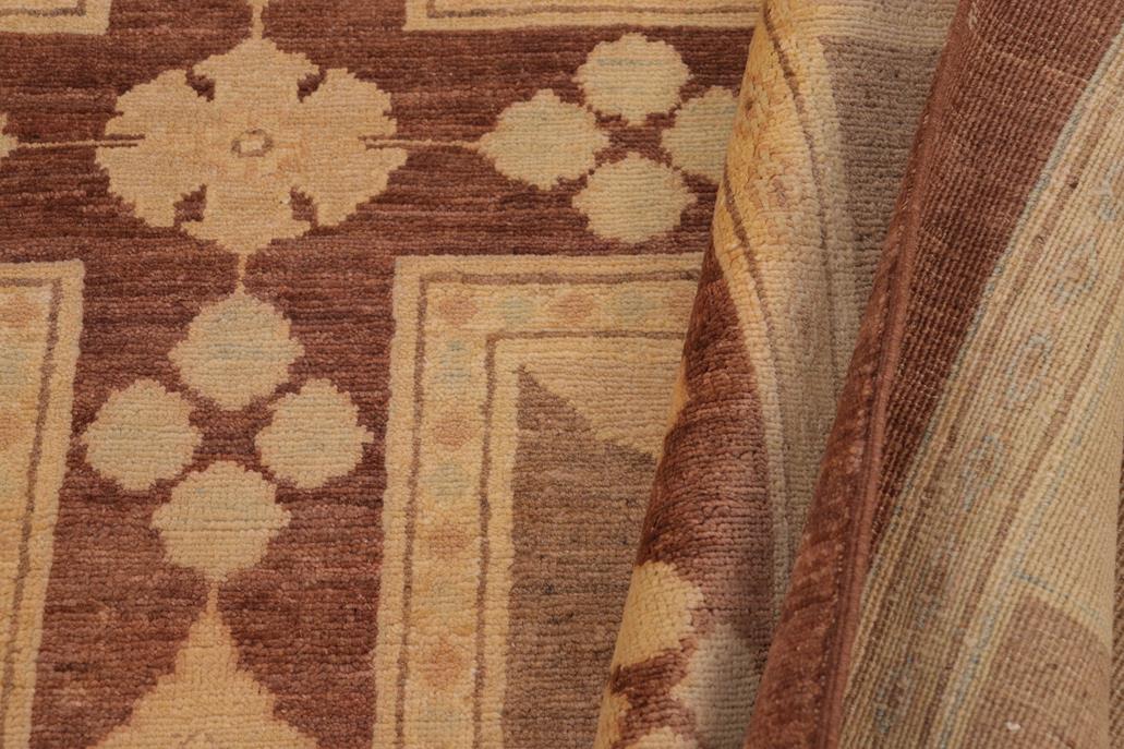 handmade Transitional Kafkaz Beige Tan Hand Knotted RECTANGLE 100% WOOL area rug 9 x 12