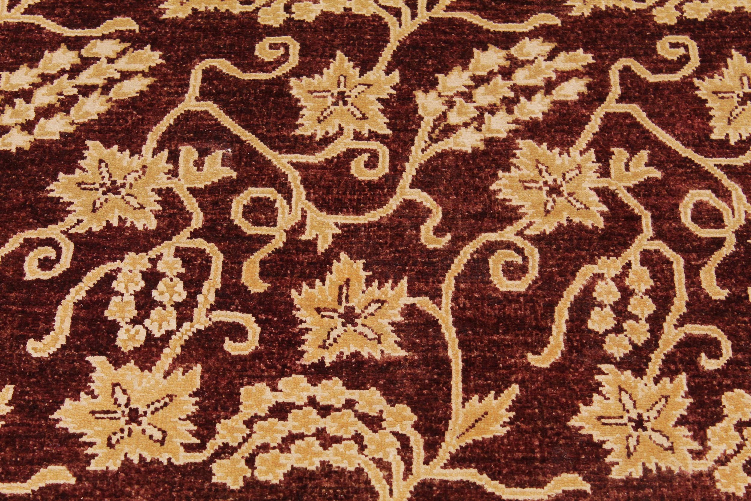 handmade Modern Kafkaz Red Gold Hand Knotted RECTANGLE 100% WOOL area rug 9' x 12'