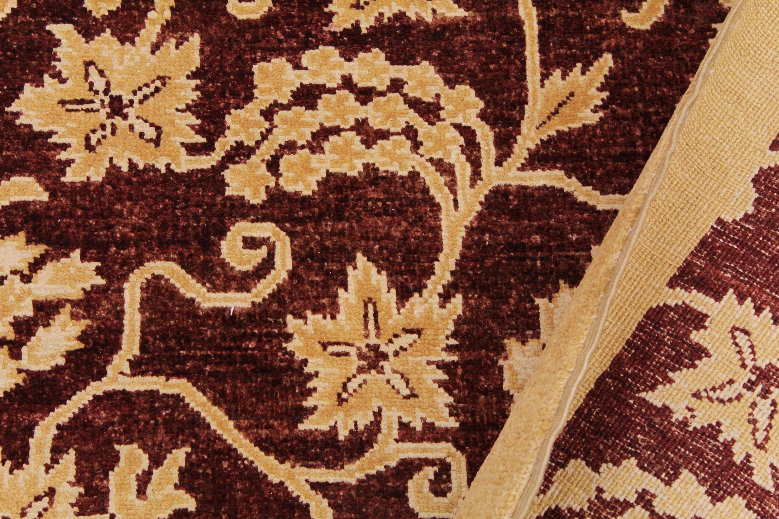 handmade Modern Kafkaz Red Gold Hand Knotted RECTANGLE 100% WOOL area rug 9' x 12'