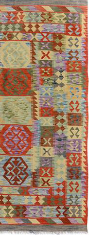 handmade Geometric Kilim Blue Gray Hand-Woven RECTANGLE 100% WOOL area rug 5 x 7