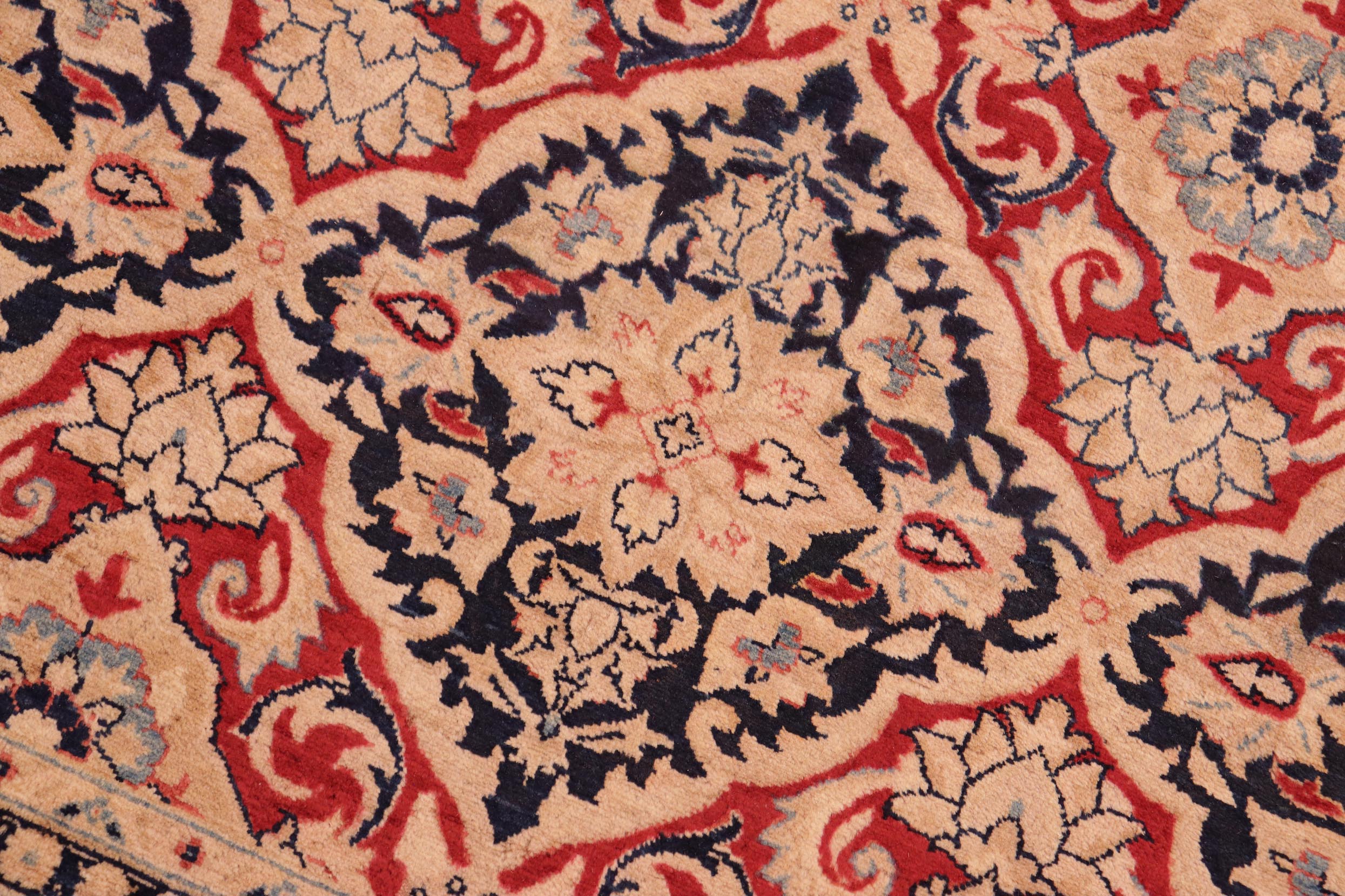 handmade Transitional Kirman Red Tan Hand Knotted RECTANGLE 100% WOOL area rug 8x10