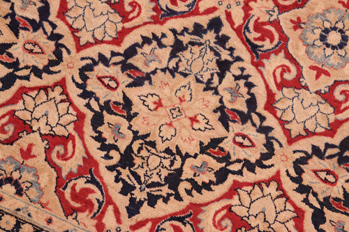 handmade Transitional Kirman Red Tan Hand Knotted RECTANGLE 100% WOOL area rug 8x10