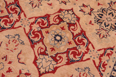 handmade Transitional Kirman Red Tan Hand Knotted RECTANGLE 100% WOOL area rug 8x10
