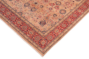 handmade Transitional Tabriz Tan Red Hand Knotted RECTANGLE 100% WOOL area rug 8x10