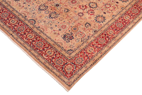 handmade Transitional Tabriz Tan Red Hand Knotted RECTANGLE 100% WOOL area rug 8x10