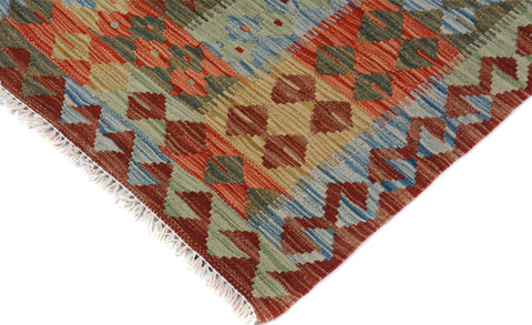 handmade Geometric Kilim Rust Brown Hand-Woven RECTANGLE 100% WOOL area rug 5x7