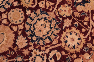 handmade Transitional Tabriz Aubergine Tan Hand Knotted RECTANGLE 100% WOOL area rug 8x10