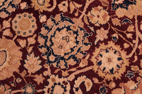 handmade Transitional Tabriz Aubergine Tan Hand Knotted RECTANGLE 100% WOOL area rug 8x10