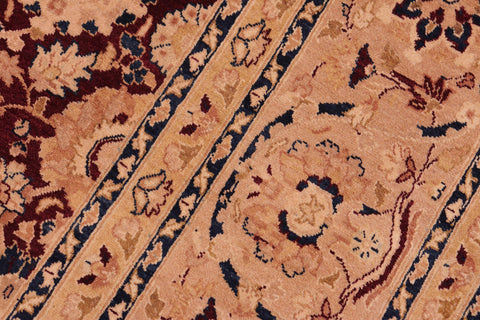 handmade Transitional Tabriz Aubergine Tan Hand Knotted RECTANGLE 100% WOOL area rug 8x10