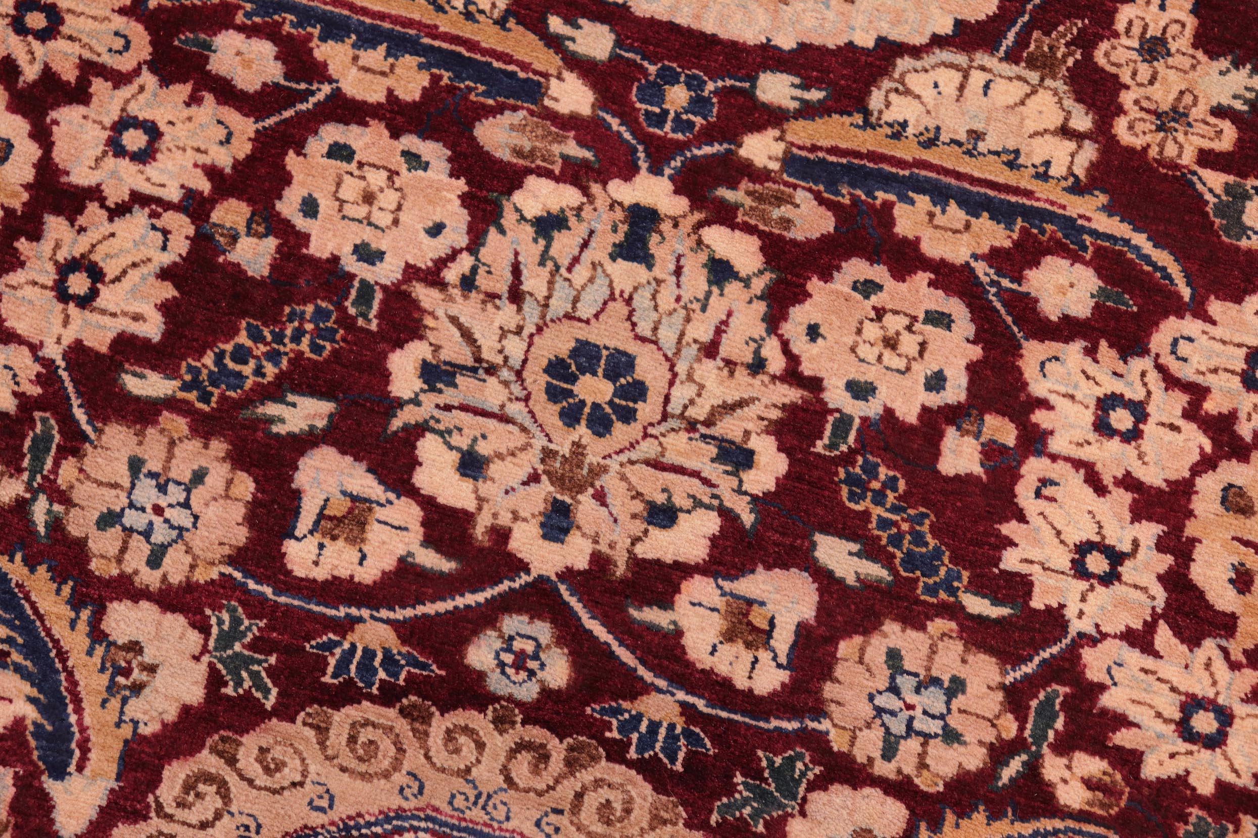 handmade Transitional Agra Tabriz Aubergine Blue Hand Knotted RECTANGLE 100% WOOL area rug 8x10