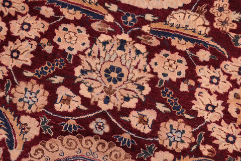 handmade Transitional Agra Tabriz Aubergine Blue Hand Knotted RECTANGLE 100% WOOL area rug 8x10