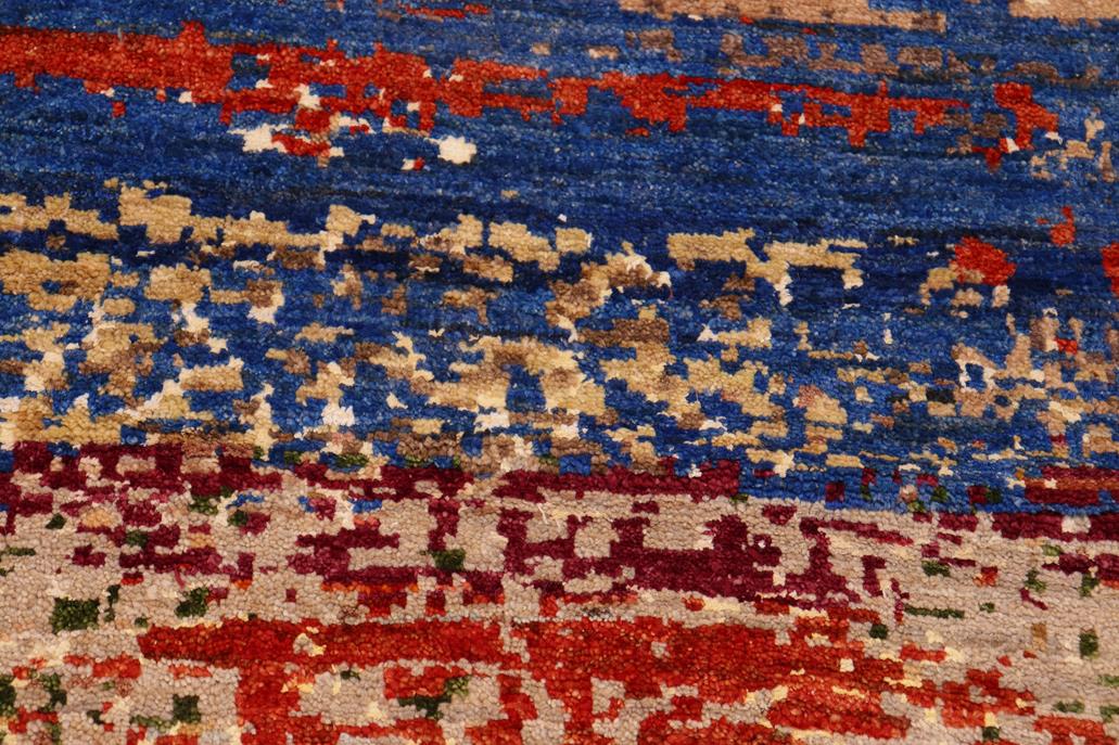 handmade Modern Modern Blue Red Hand Knotted RECTANGLE 100% WOOL area rug 8 x 10