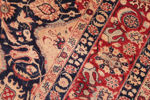 handmade Traditional Kirman Blue Red Hand Knotted RECTANGLE 100% WOOL area rug 8x10
