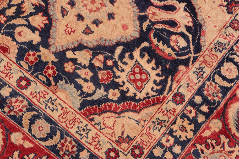 handmade Traditional Kirman Blue Red Hand Knotted RECTANGLE 100% WOOL area rug 8x10