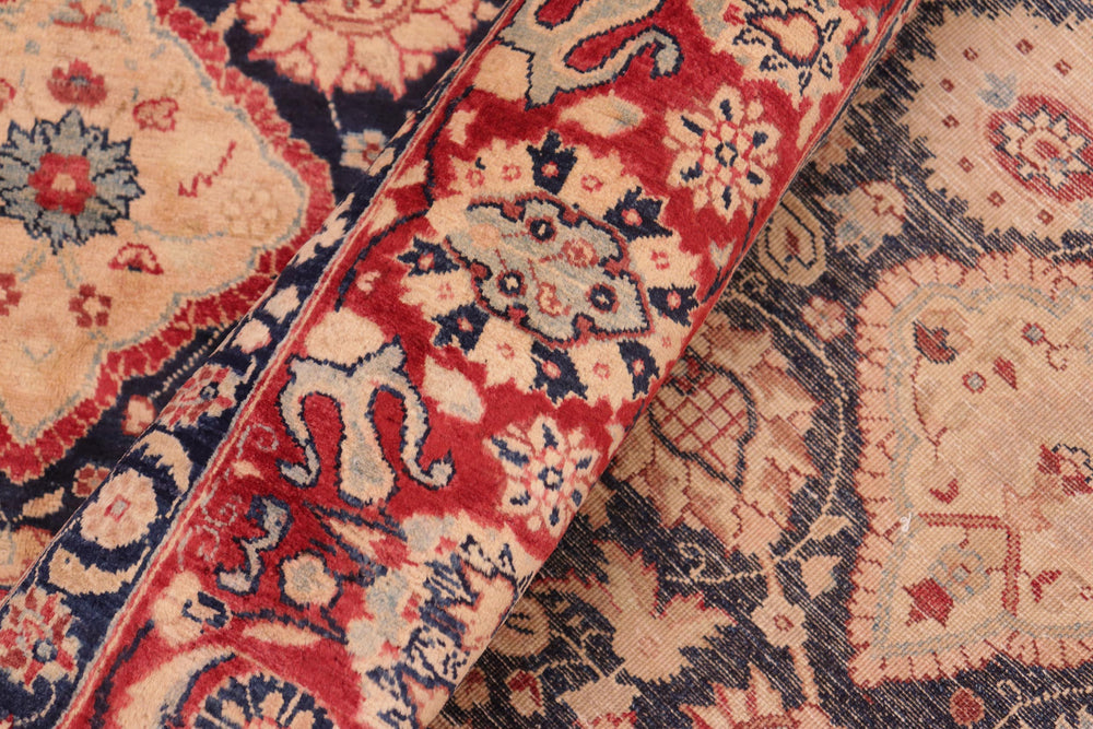 handmade Traditional Kirman Blue Red Hand Knotted RECTANGLE 100% WOOL area rug 8x10