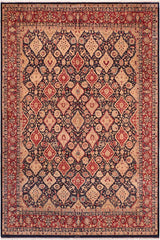 Traditional Kirman Elsie Blue Red Hand Knotted Area rugs 8 x 10