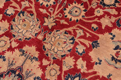 Antique Mahal Jeanne Red/Blue Wool Rug - 8'5'' x 9'11''