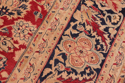 handmade Transitional Mahal Red Blue Hand Knotted RECTANGLE 100% WOOL area rug 8x10