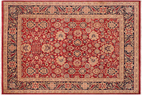 handmade Transitional Mahal Red Blue Hand Knotted RECTANGLE 100% WOOL area rug 8x10